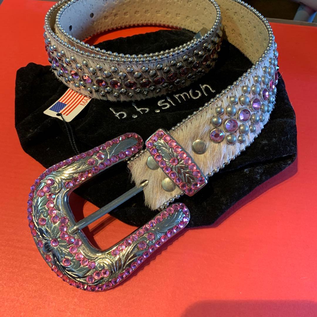 b.b.simon ベルト　ピンク