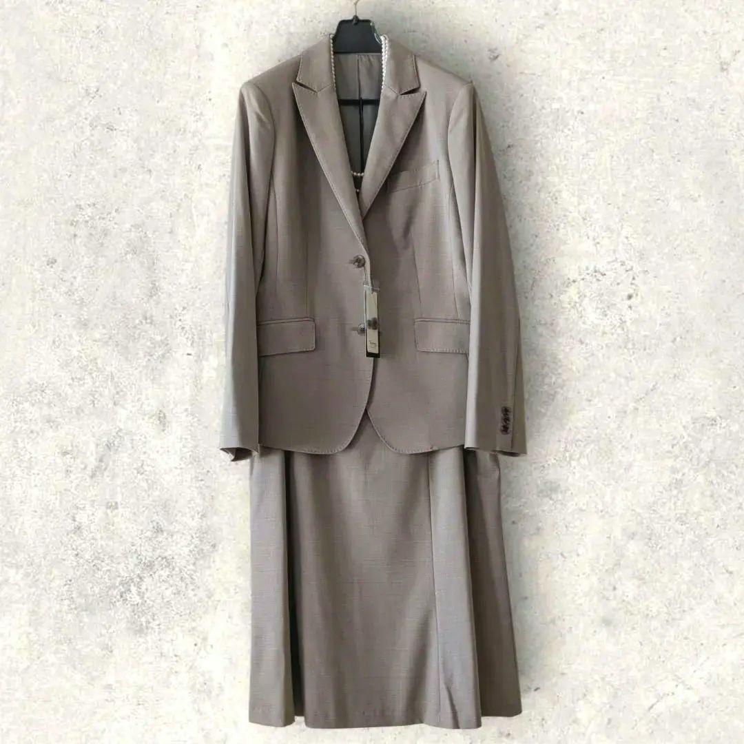 【新品】ニューヨーカー 大きめサイズ スカートスーツ ウール シルク素材