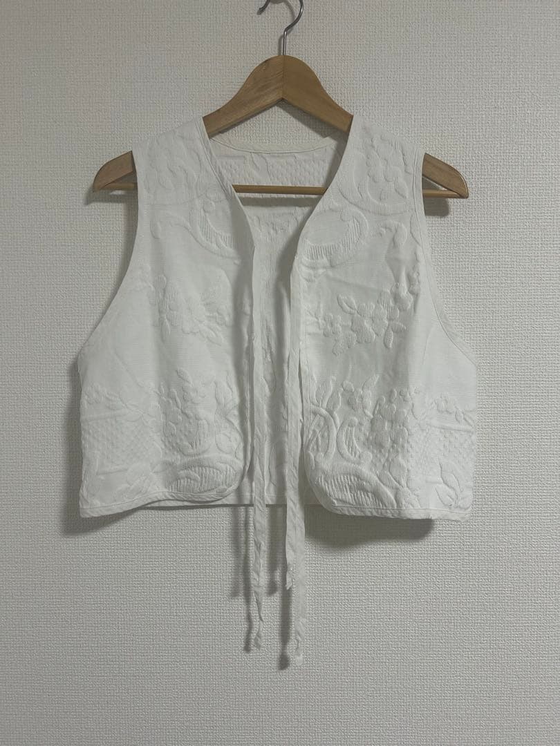 jojo ヴィンテージマテラッセ織　ホワイトベスト