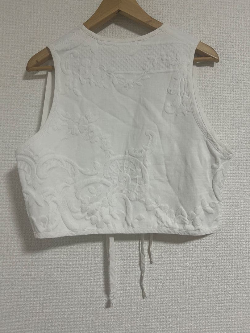 jojo ヴィンテージマテラッセ織　ホワイトベスト