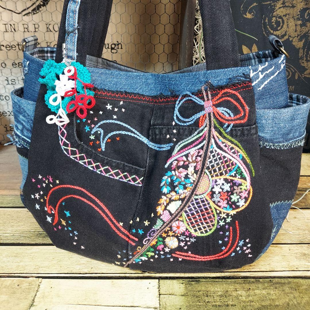 【MINMI】刺繍デニムバック　No.656