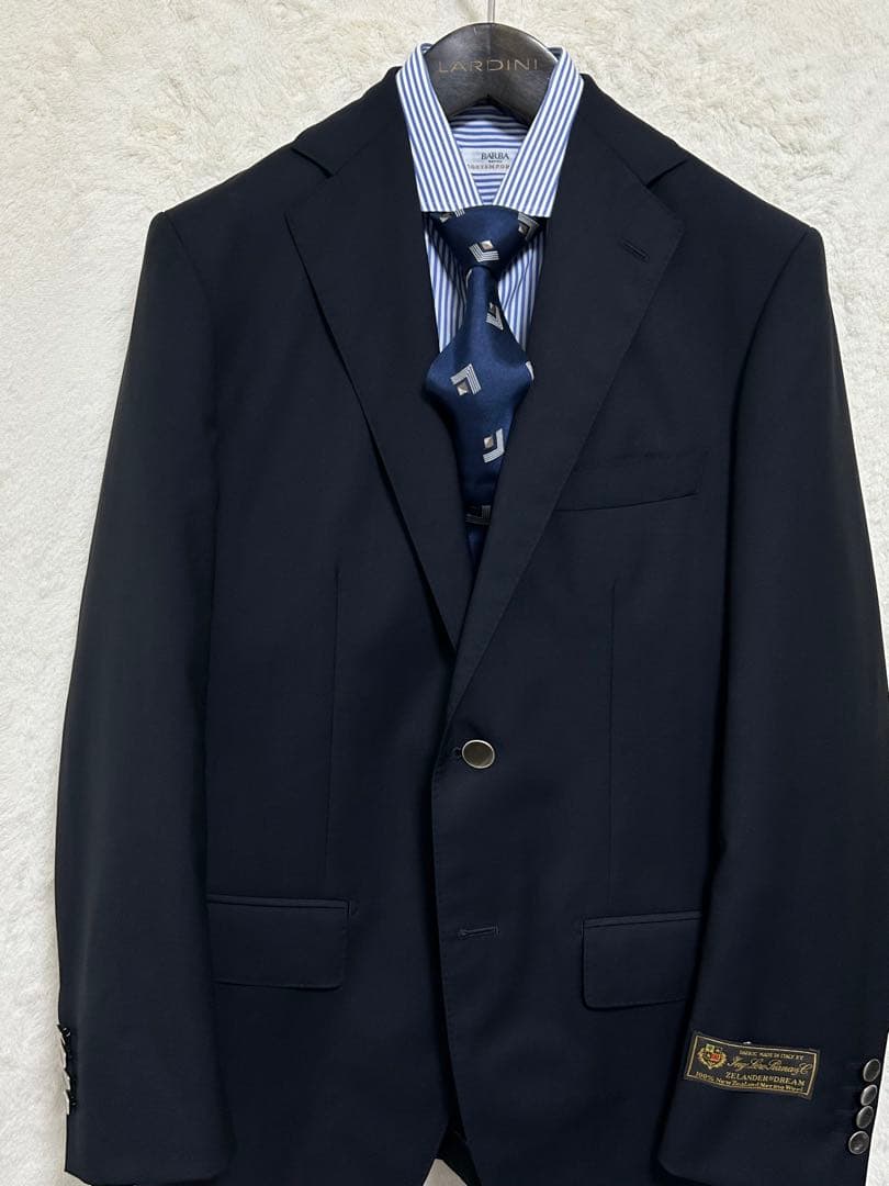 【新品】春夏物 イタリア ロロピアーナ生地使用 メンズ ブレザー Y6 M 濃紺