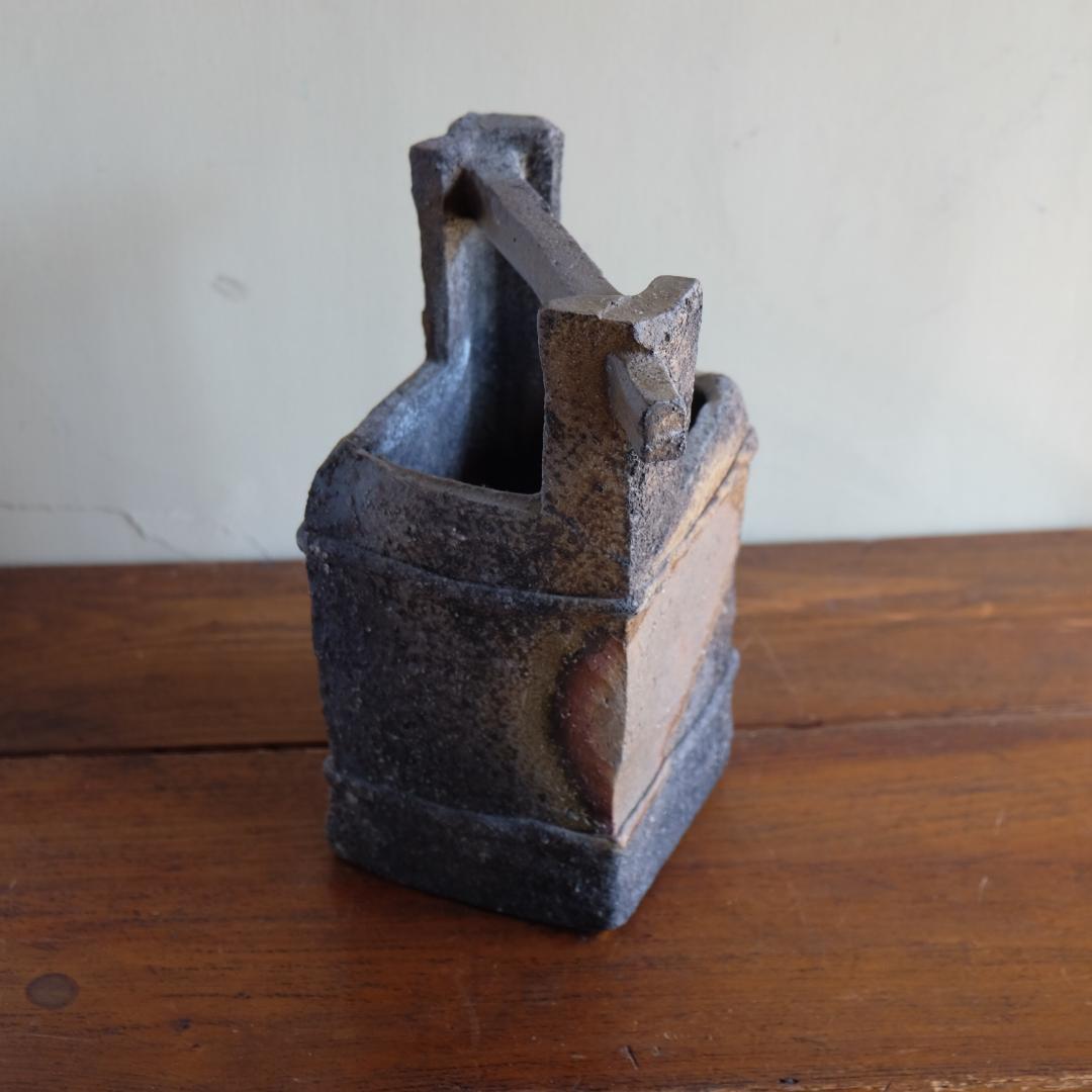 備前焼／柴岡信義／手桶花入／花器