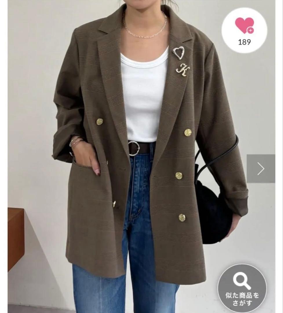 チェックダブルジャケット　シーナリー shenery 38