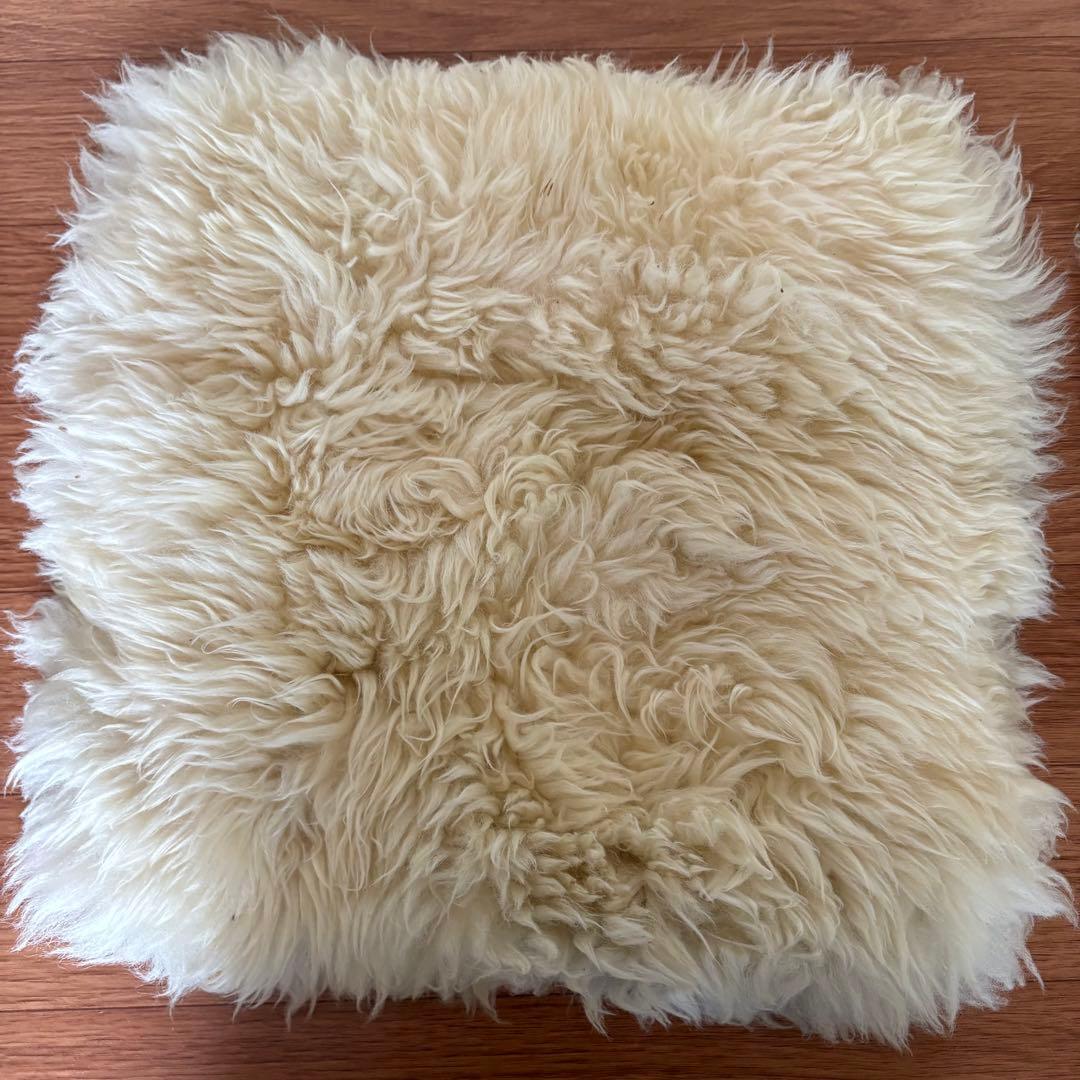 ムートン　羊毛　座布団　クッション　ファーラグ3枚セット