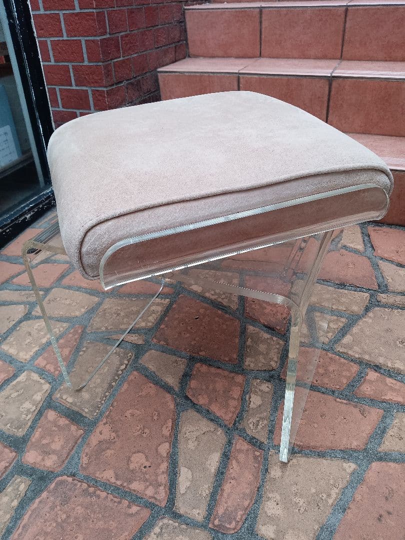 アメリカ製 カリフォルニア アクリルスツール レザーシート 低反発 回転式