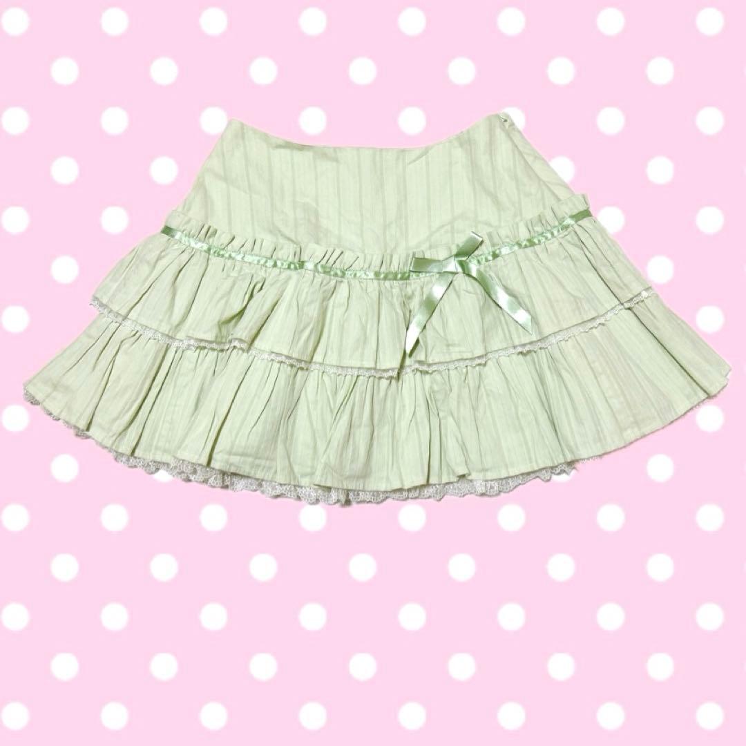 美品　Angelic Pretty ティアード　スカート　ミニ　フリル　平成