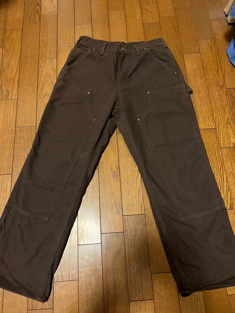 ク*子様 USA製 W30L30 カーハート ダークブラウン B136 ダブルニ