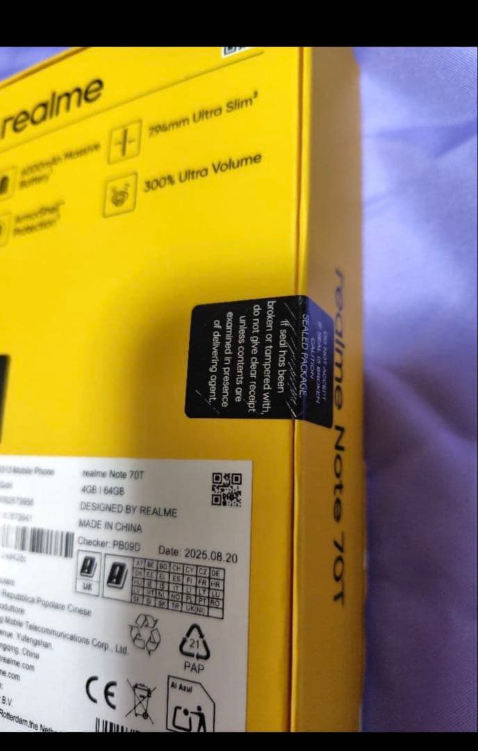 熱*海様 Realme note 70T 8Gb/64Gb gold