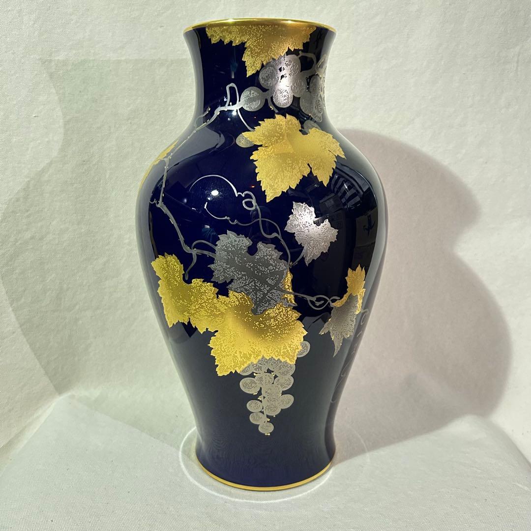 マ*サ様 大倉陶園　金触　ブドウ　葡萄　花瓶　フラワーベース