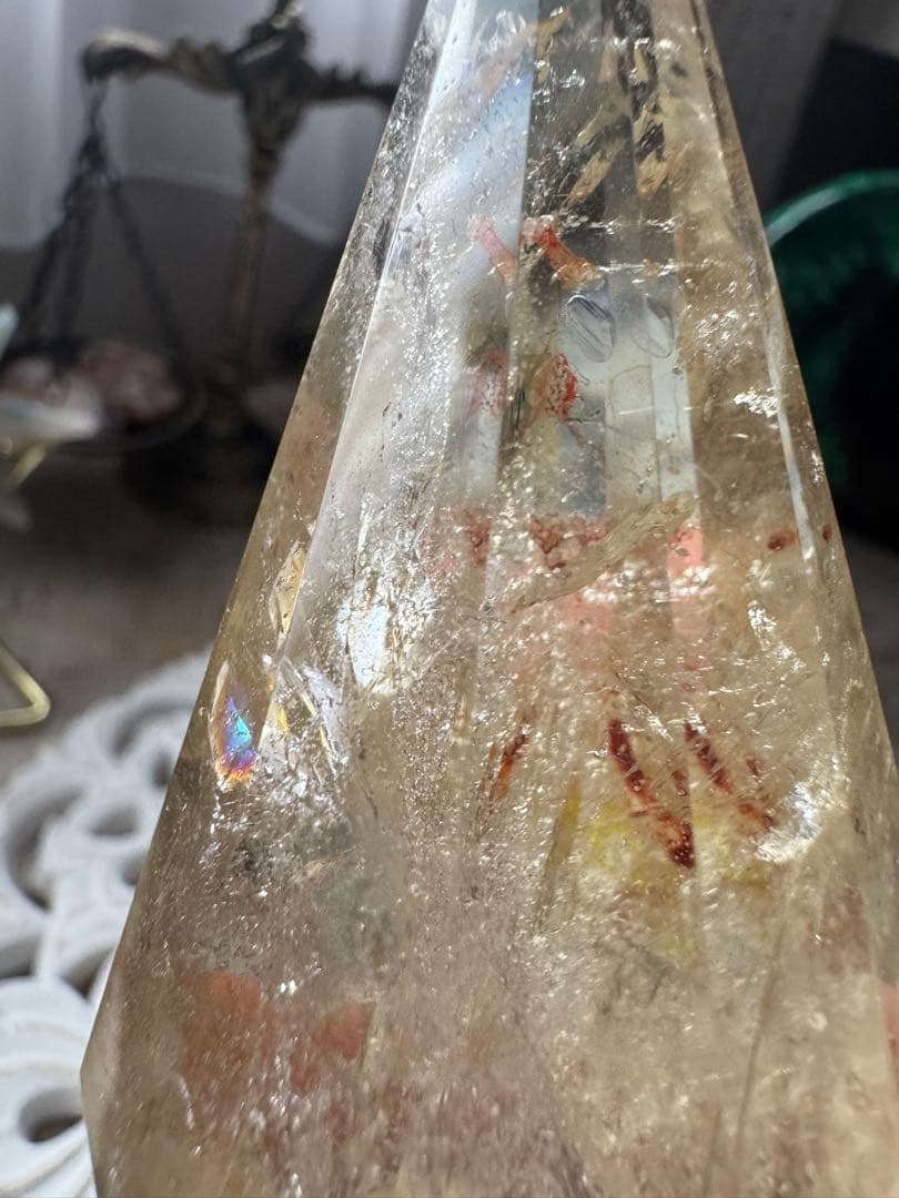 【高品質】ブラジル産 非加熱シトリン ファセットカット（ライモナイト・虹入り）