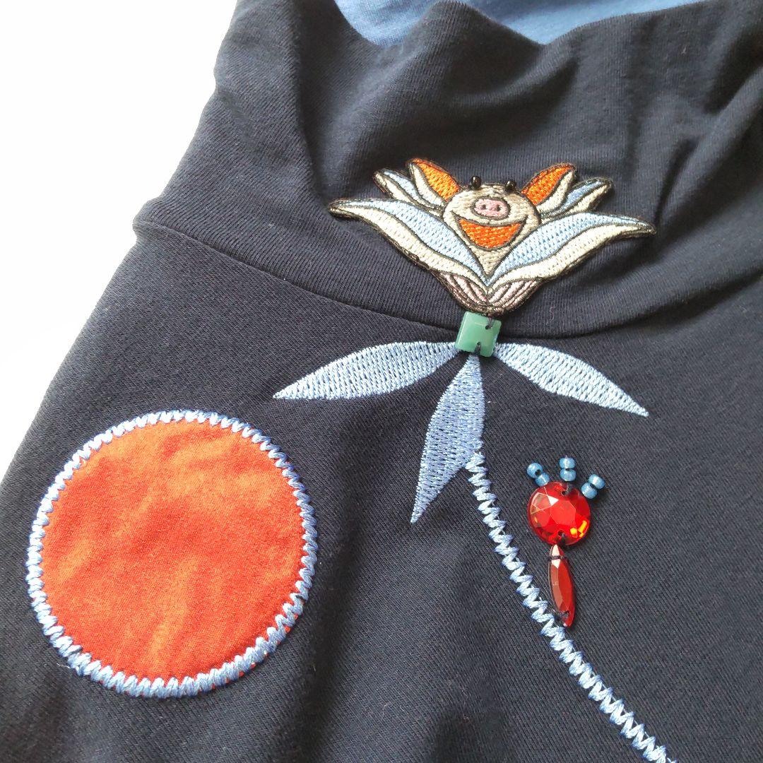 極美品 アルベロベロ オレボレブラ ブタ 刺繍 ワッペン ビジュー チュニック
