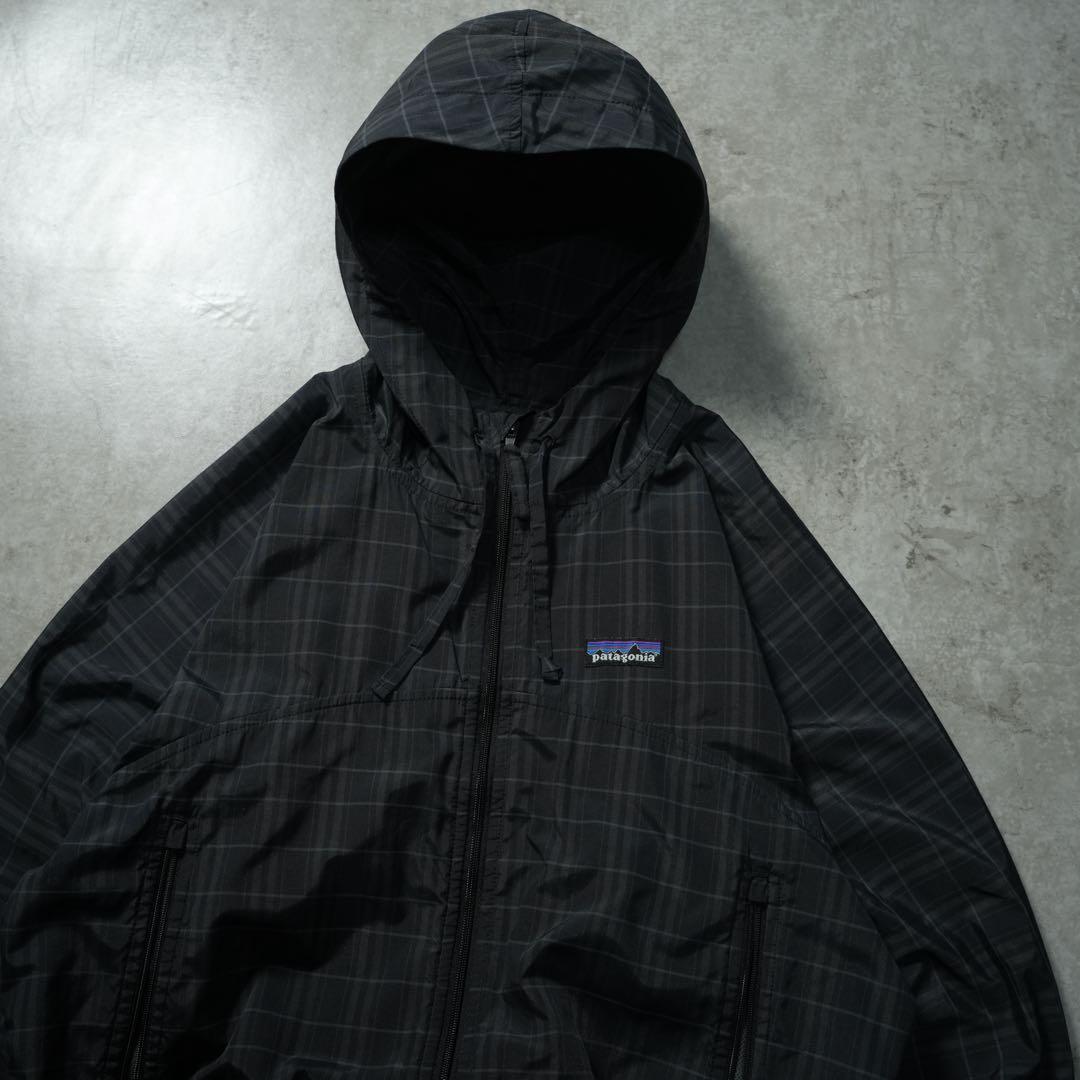y2k Patagonia チェック柄 フードナイロンジャケット テック系