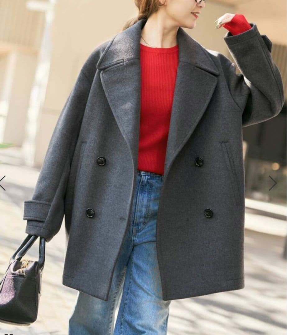 S160ビーバーPコート　グレー　38