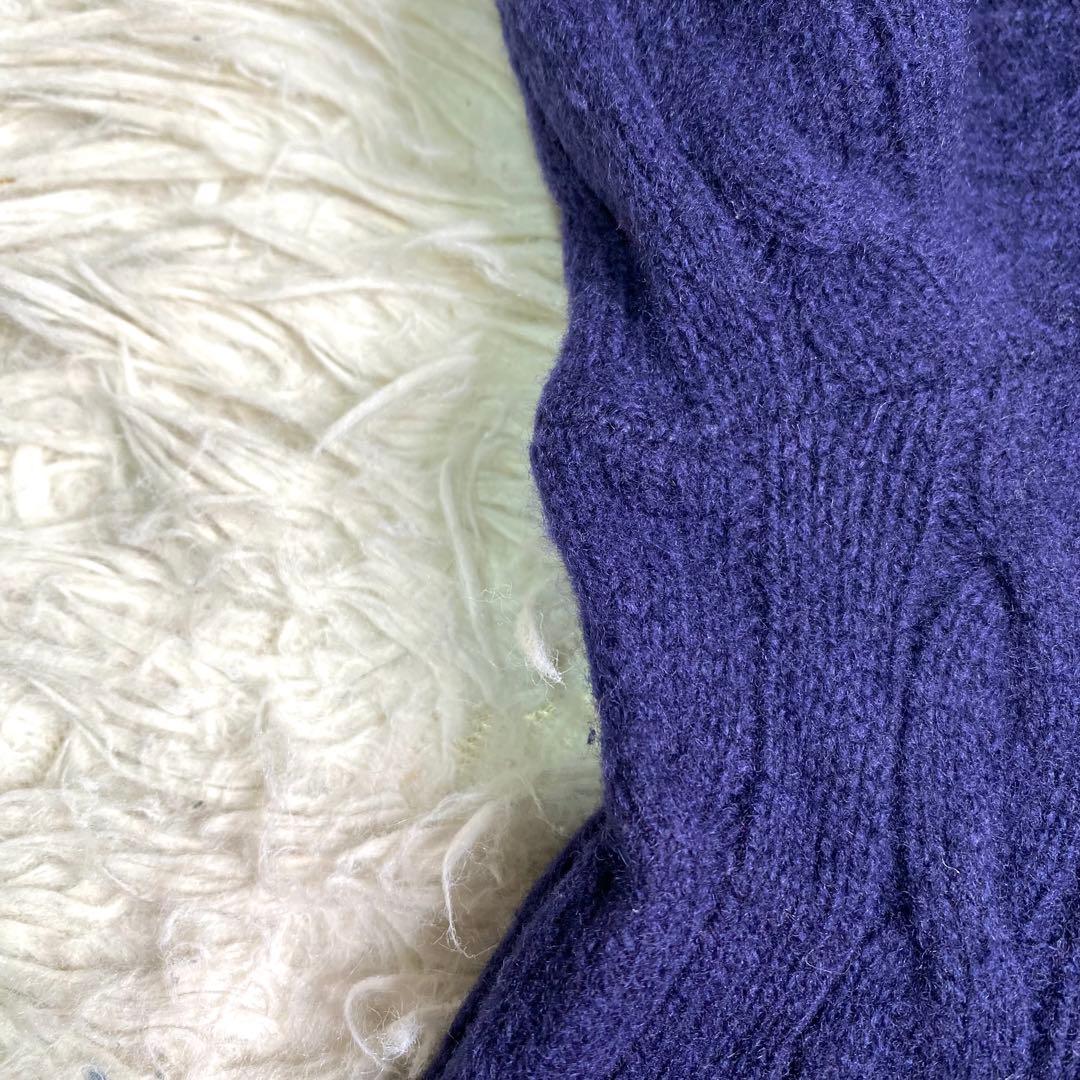 美品✨Ralph Lauren 現行 QR ケーブル ニット カシミヤ XL 紺