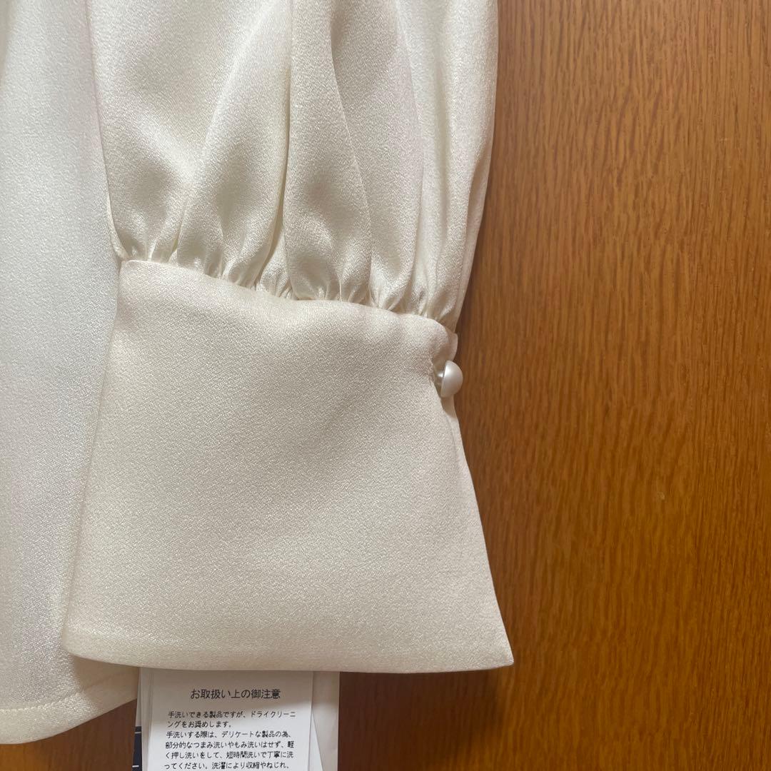 M'S GRACY アイボリー リボン付きブラウス 40