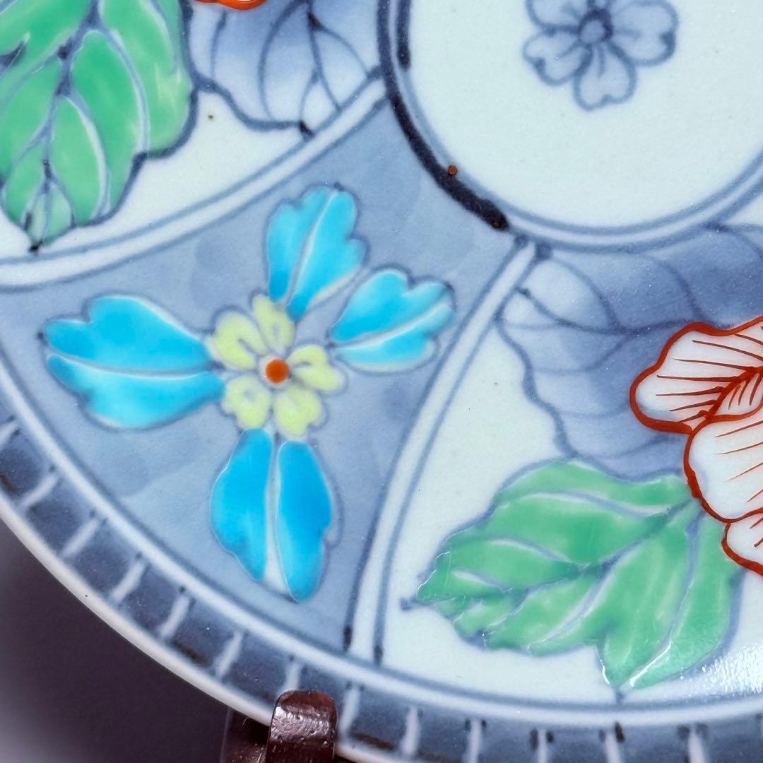 五代　佐藤走波　七十五才　染錦牡丹文カップ＆ソーサー　コレクター放出品