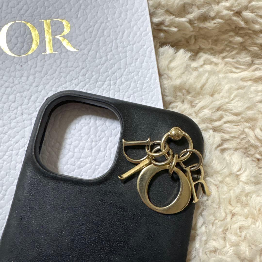 正規品Dior ディオール ブラックレザー iPhone15ケース