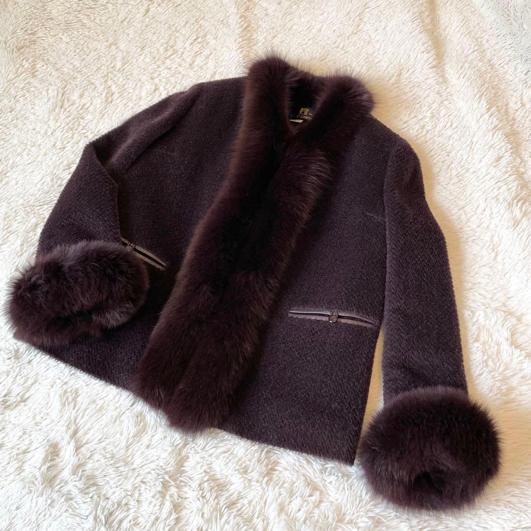 美品✨ベビーラム ウールコート フォックスファー イタリア製生地 日本製