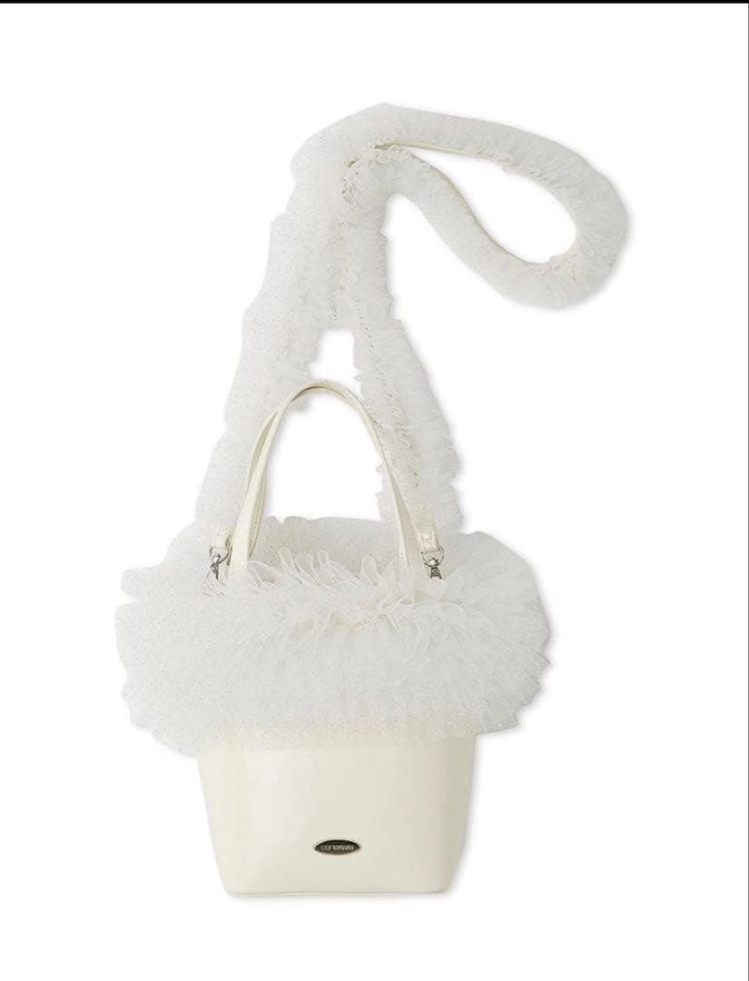 リリーブラウン チュール切り替え3WAYトート ホワイト