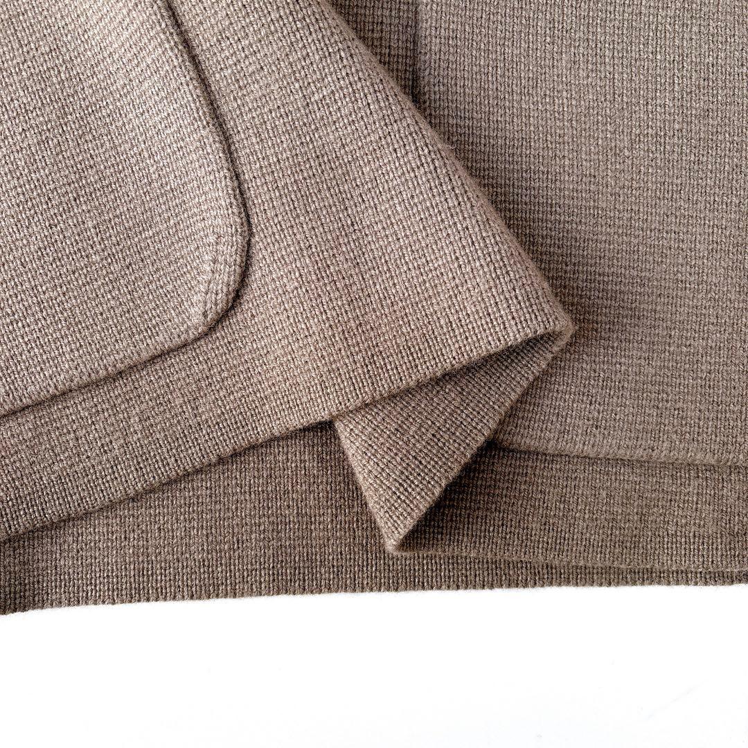 美品⁑ドゥロワー　9Gウールカシミヤ ミラノ編み Vネックニットジレ　ブラウン