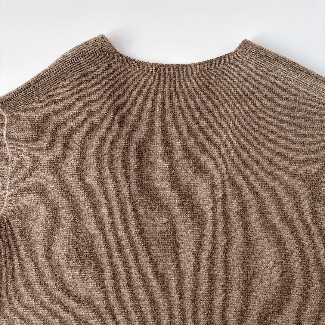 美品⁑ドゥロワー　9Gウールカシミヤ ミラノ編み Vネックニットジレ　ブラウン