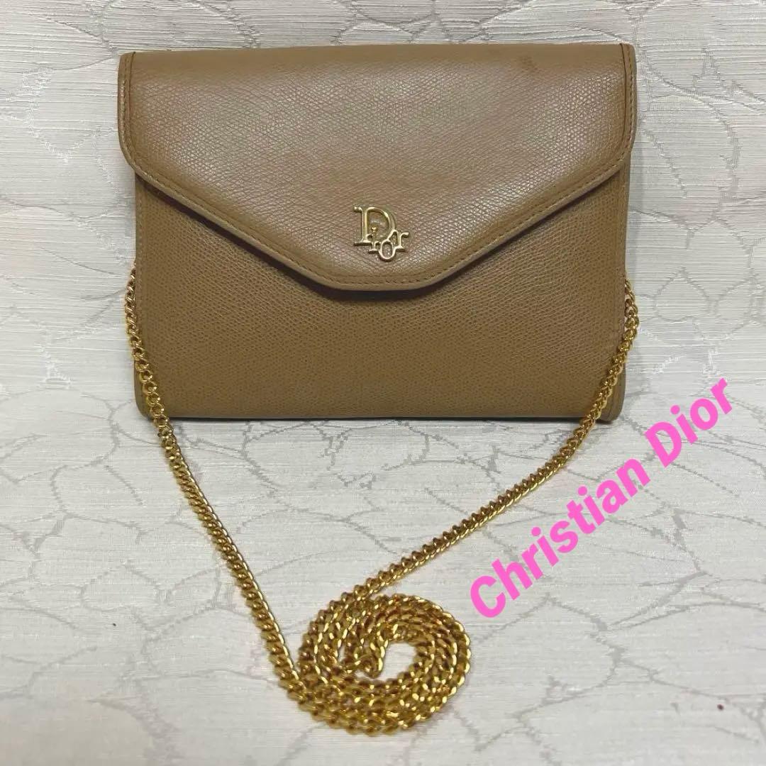 Christian Dior／クリスチャンディオール／パーティーバッグ／ベージュ