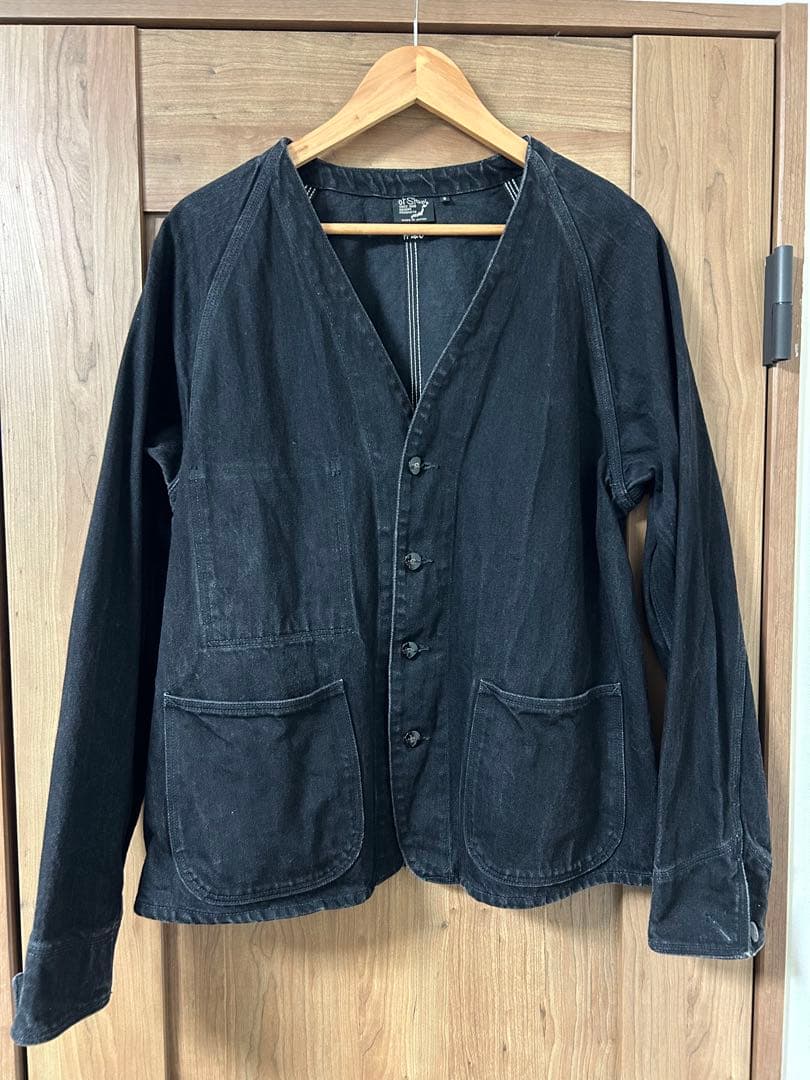 orSlow 仲津3 ブラックデニムカーディガンタイプ