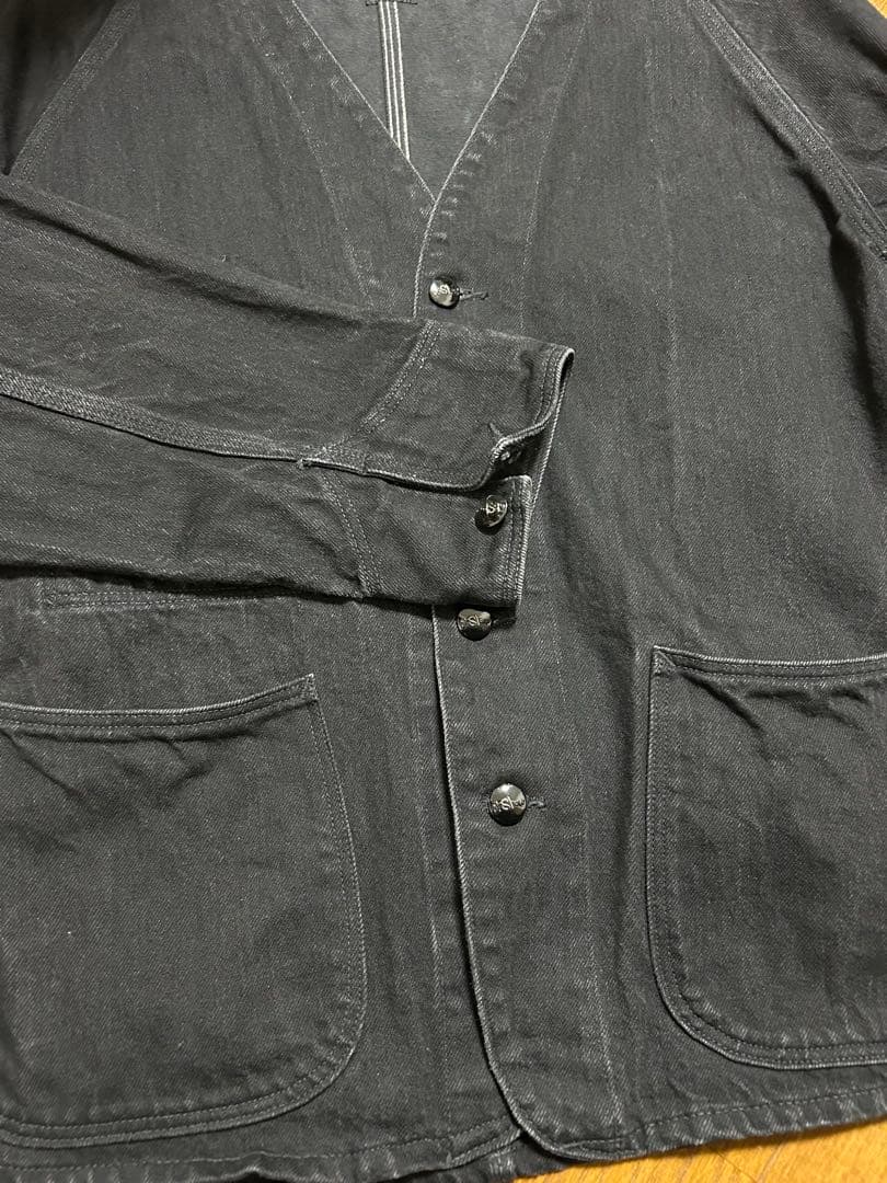 orSlow 仲津3 ブラックデニムカーディガンタイプ