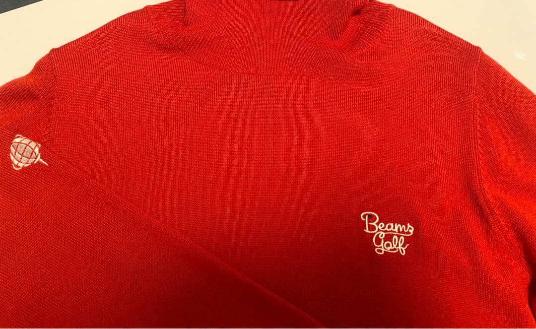 BEAMS GOLF ビームスゴルフ 赤ニット セーター 長袖 L 美品