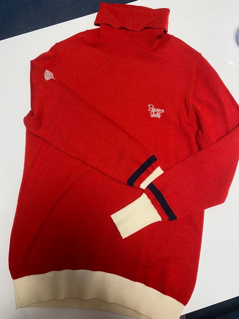 BEAMS GOLF ビームスゴルフ 赤ニット セーター 長袖 L 美品
