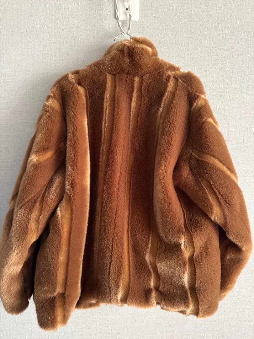 ROKU ブラウンファーコート　フェイクミンクファーコート