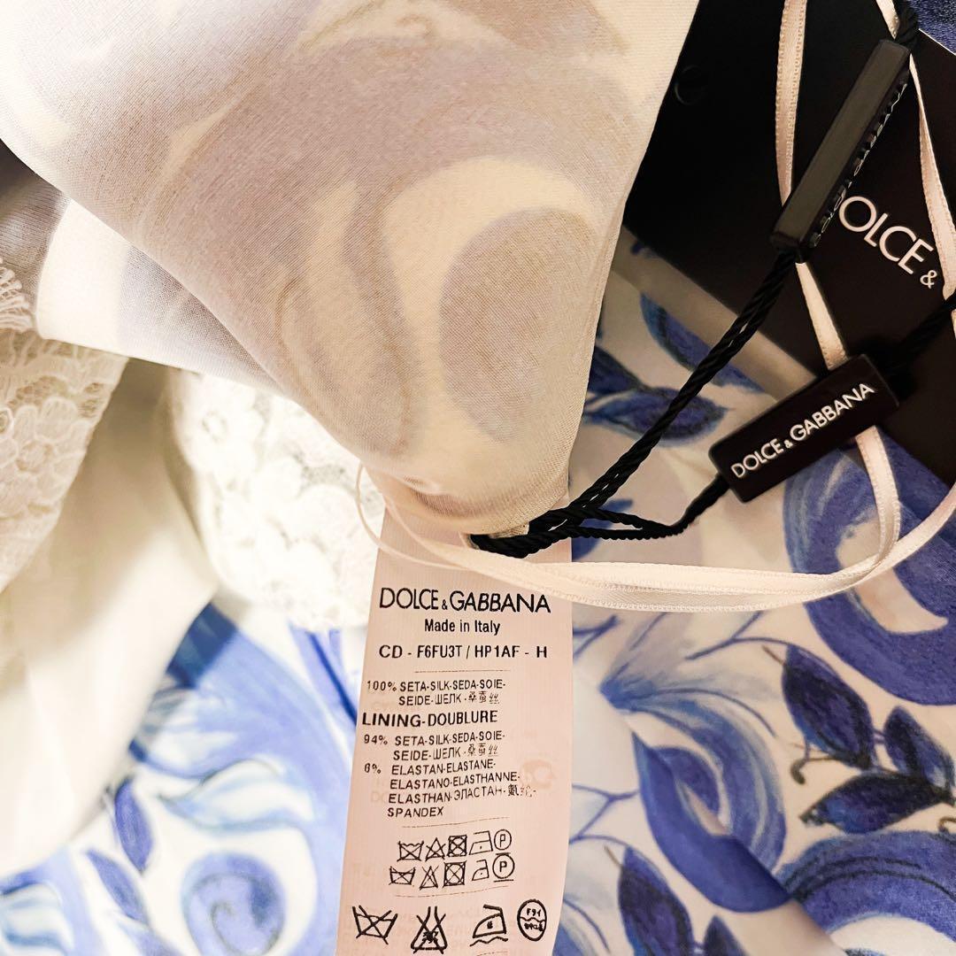 タグ付 近年 ドルチェ&ガッパーナ マジョリカ ワンピース ブルー シルク40