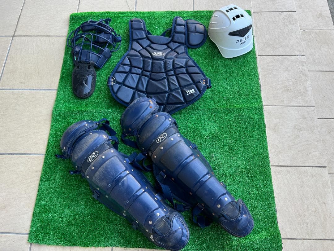 J.S.B.B キャッチャー用 防具 プロテクター 一式 硬式 ネイビー