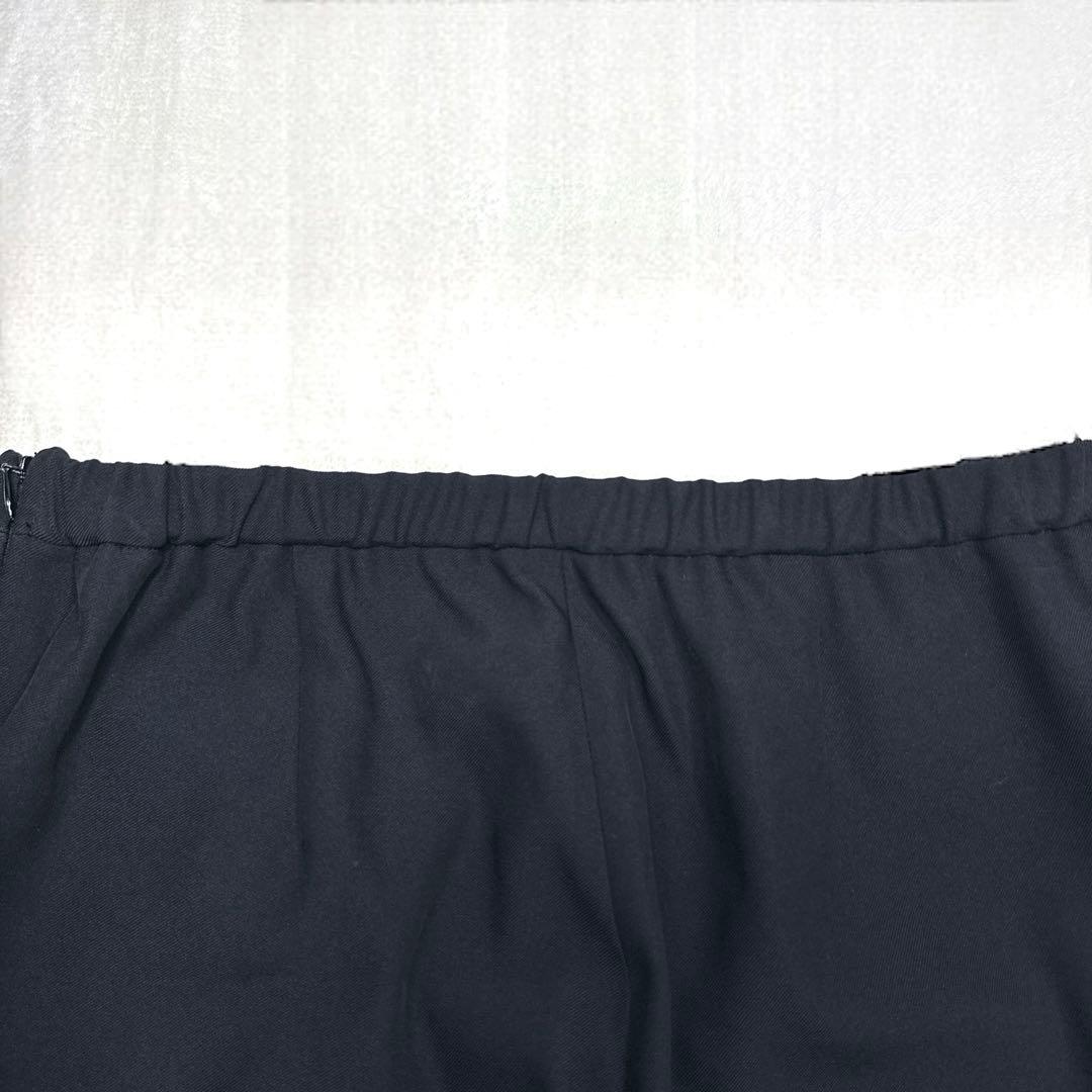 極美品 M ルフィル 2WAYツイルフロントスリットパンツ 黒 テーパードパンツ