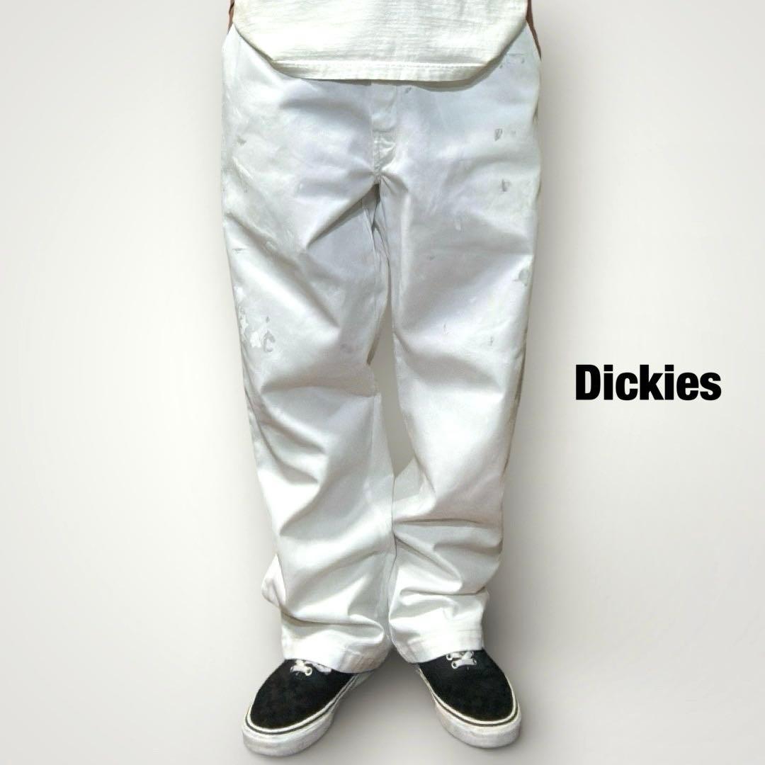Dickies 874 ワークパンツ 白 ペンキ ペイント 一点物 36