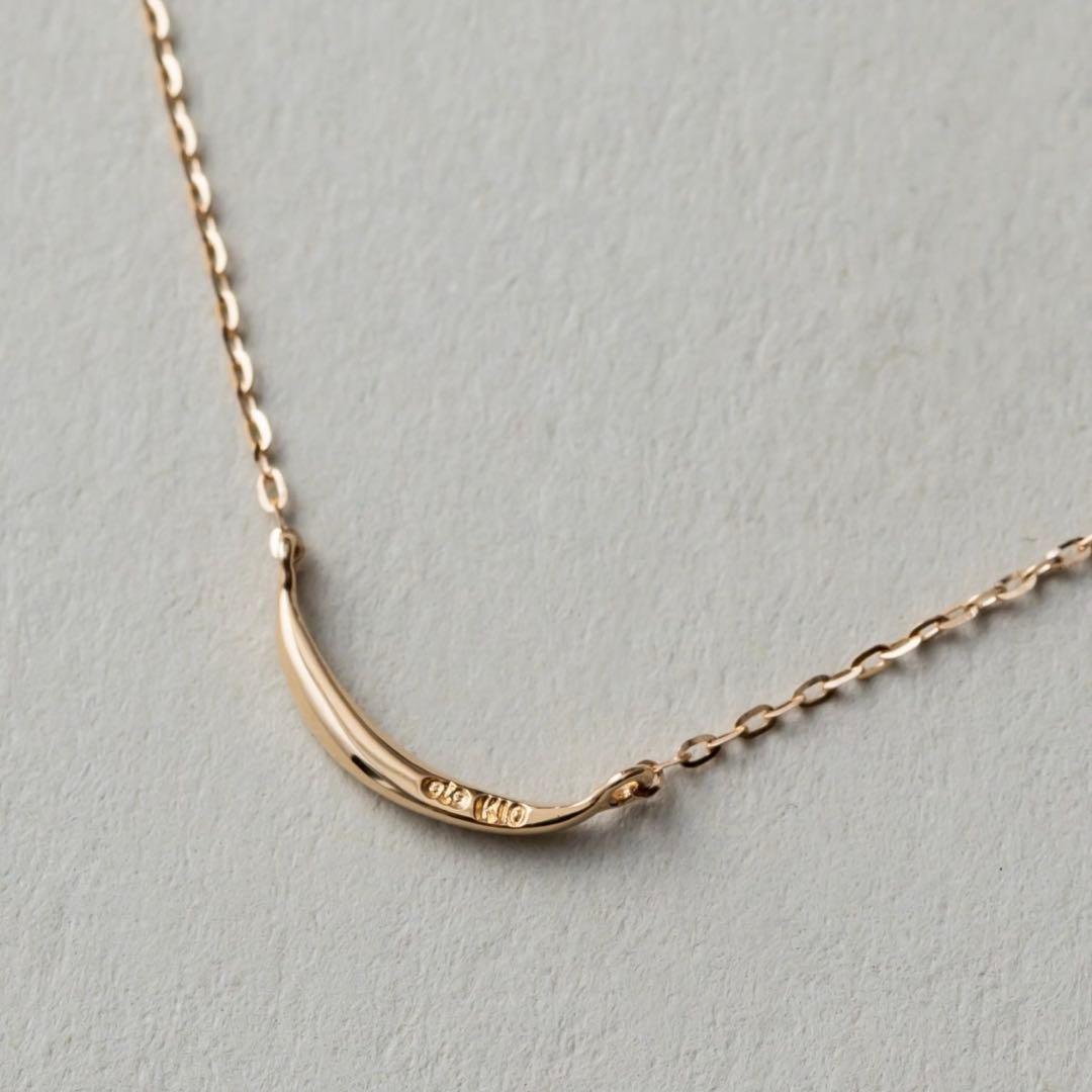 ete エテ [レイヤード] K10YG クレセントムーン ネックレス 極美品