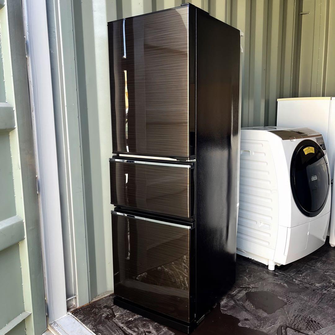 217 取付無料！三菱木目調自動製氷機付きおしゃれインテリア272L3ドア冷蔵庫