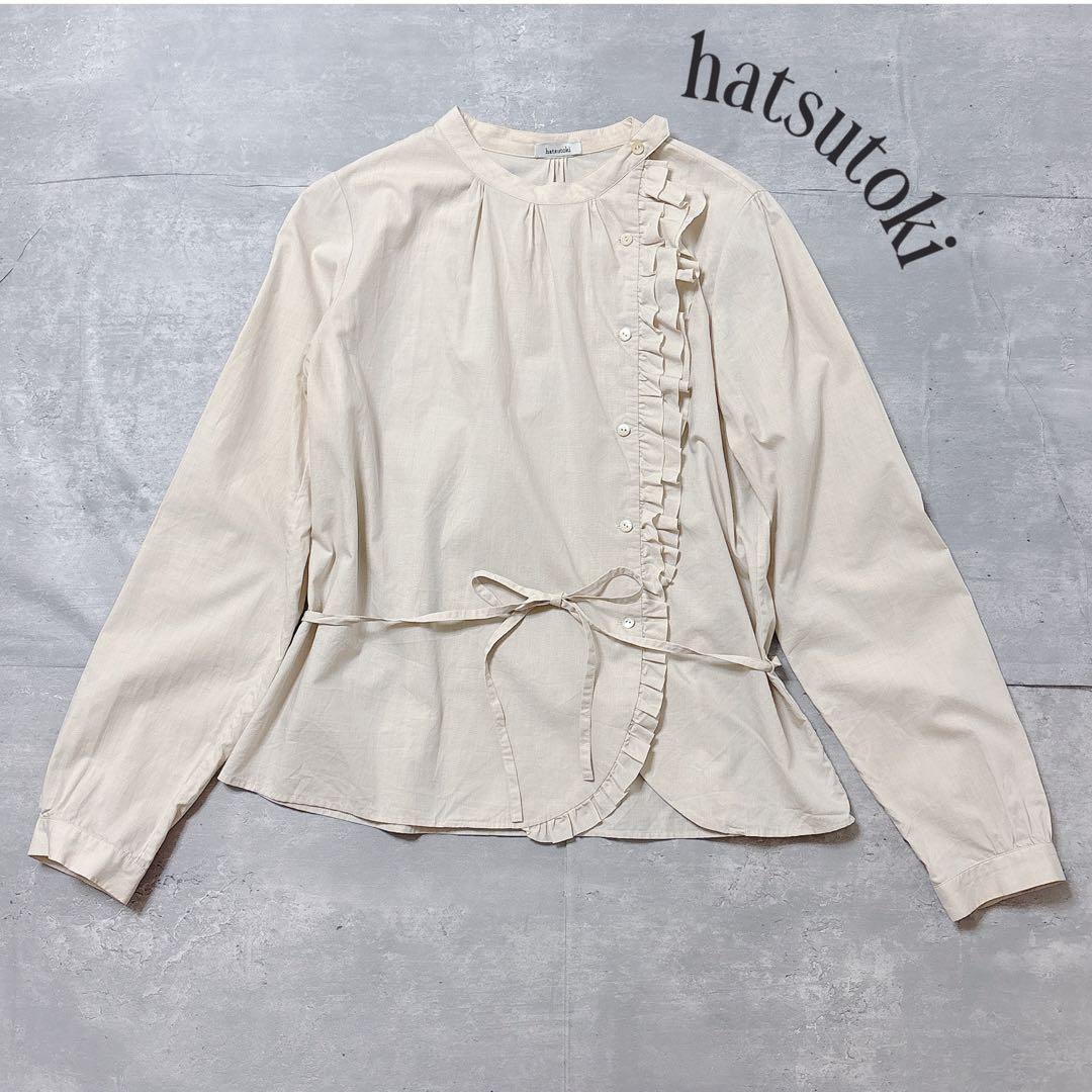 1/25終◆美品✨hatsutoki 西脇 ナチュラル 自然 ブラウス　播州織
