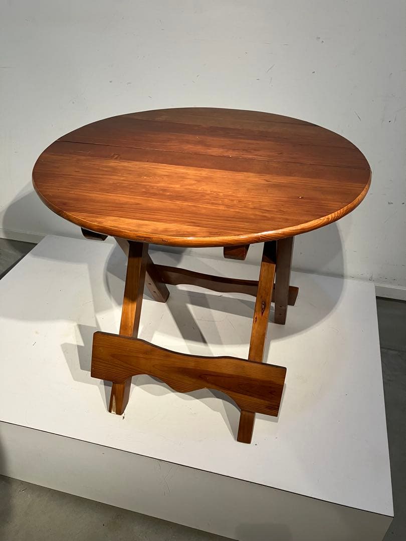 オールド　フォールディング　テーブル、レトロ、キャンプ、折り畳み、キツツキ、天童