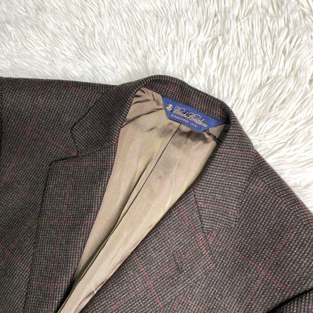 美品✨Brooks Brothers テーラード カシミヤ チェック ブラウン