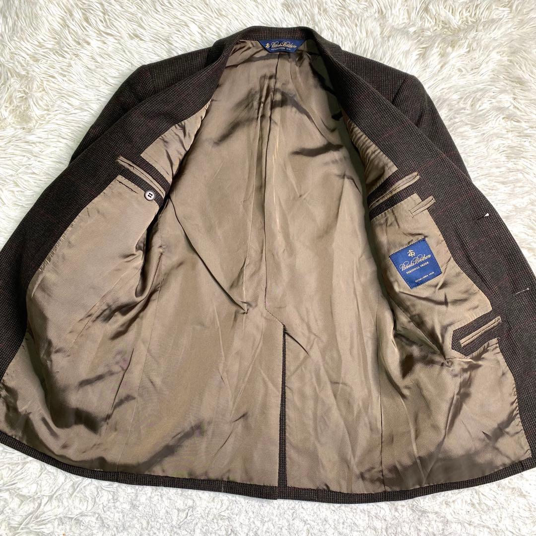 美品✨Brooks Brothers テーラード カシミヤ チェック ブラウン
