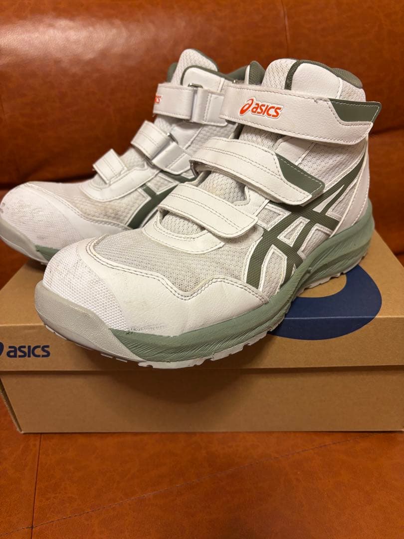 asics WINJOG DP216 安全靴 25.5cm ホワイト/グリーン