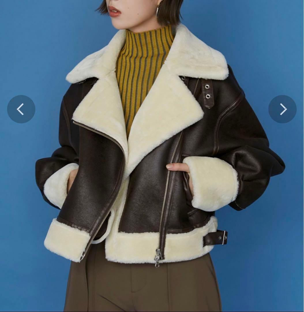 限定！割引！早い者勝ちです。MURUAショートエアリーフェイクムートンジャケット
