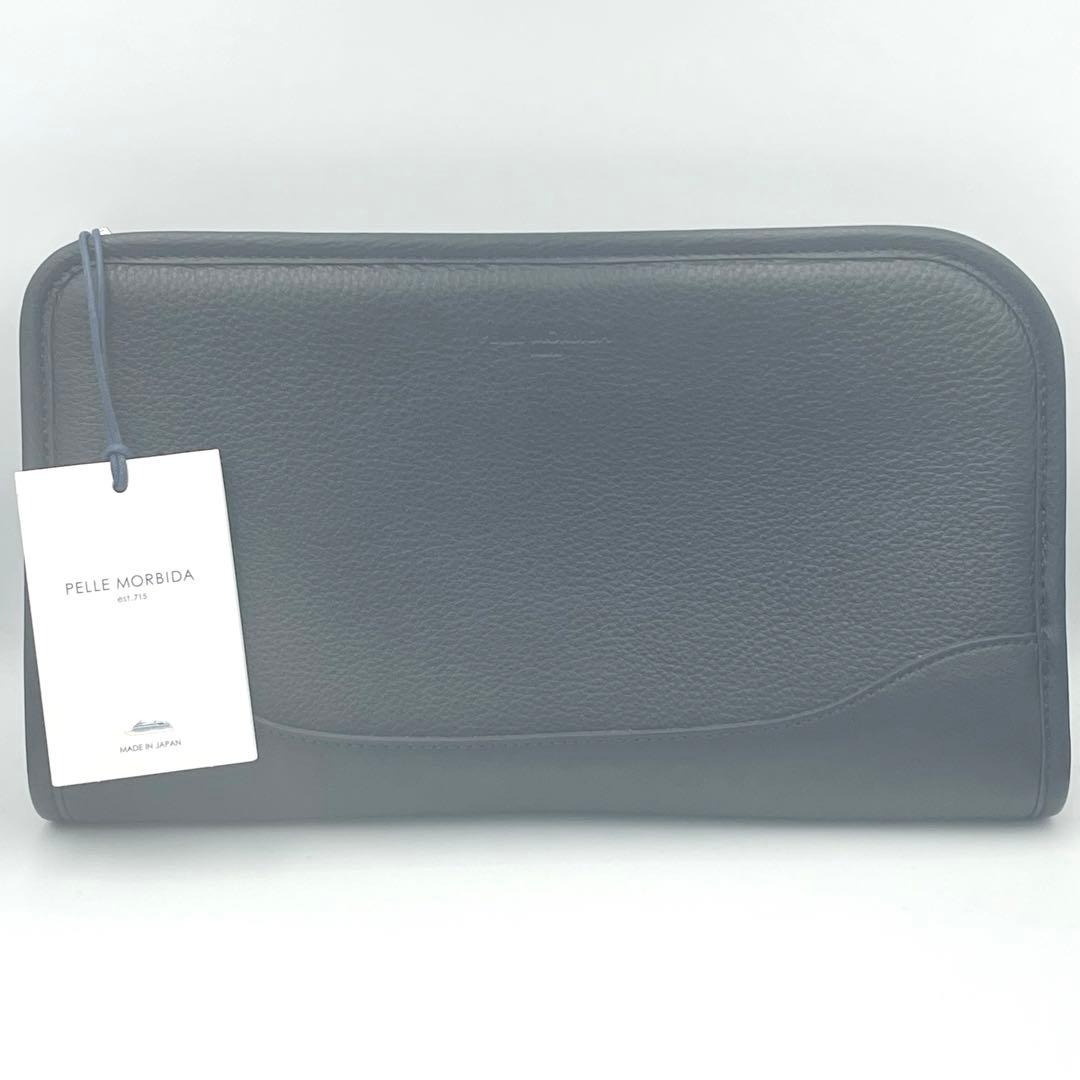 新品未使用 Pelle Morbida クラッチバッグ ネイビー