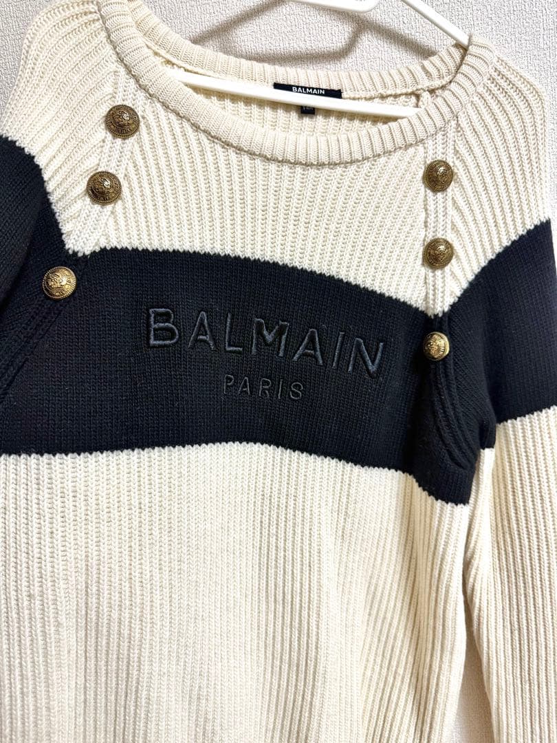 BALMAIN バルマン ロゴ 金ボタン ニット 14A 大人もＯＫ