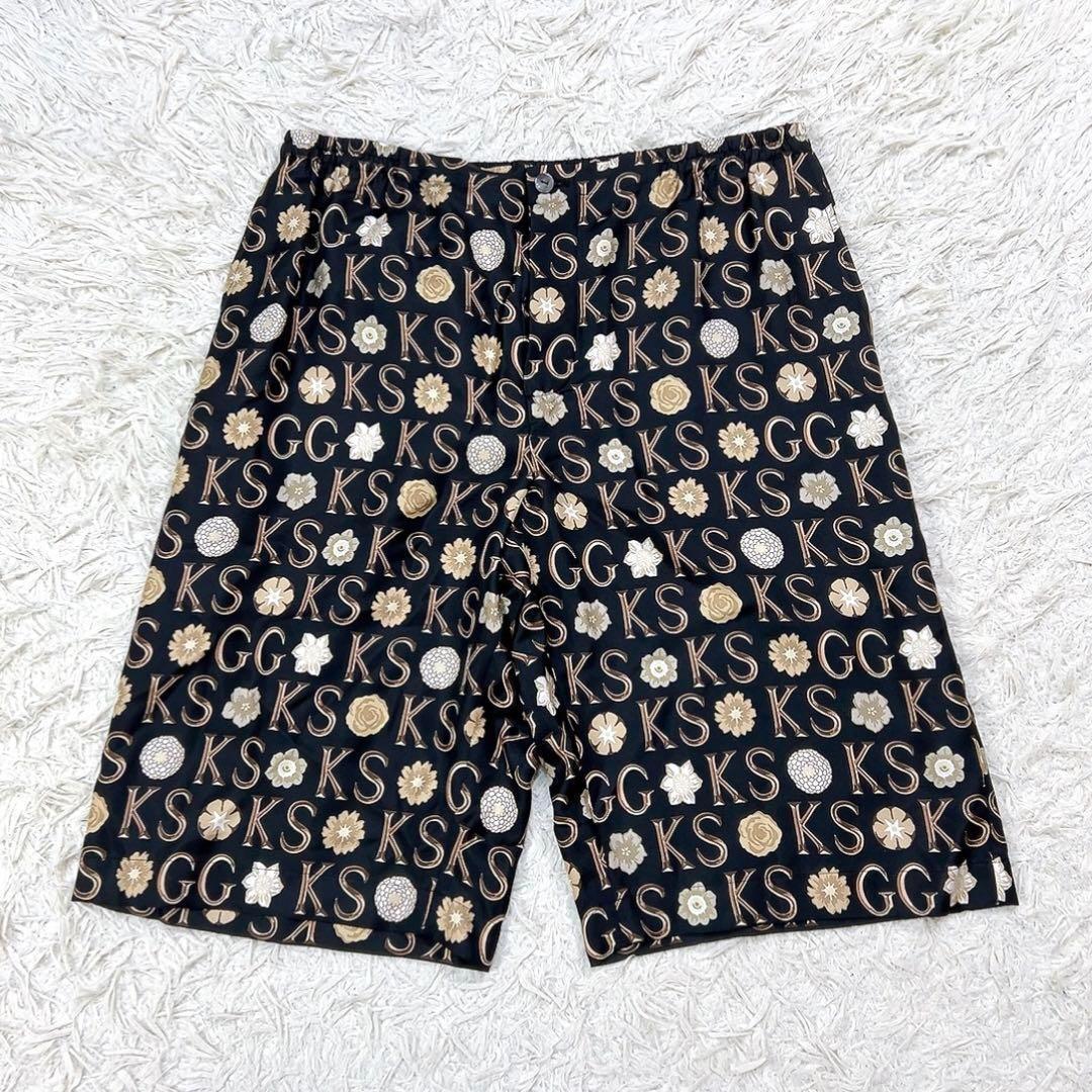未使用 21SS グッチ ケンスコット シルク ショートパンツ 50 ブラック