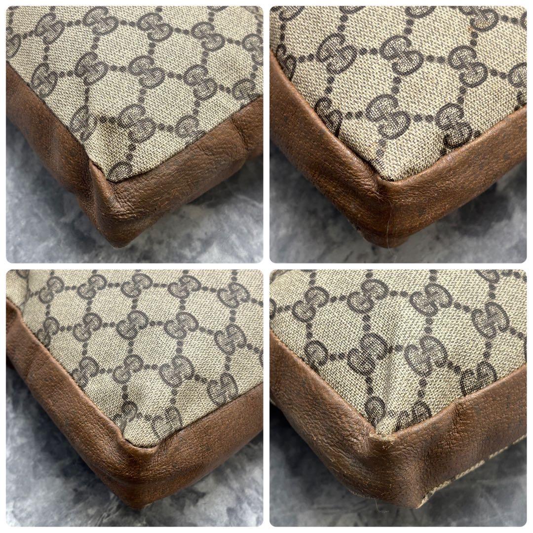 ✨美品✨GUCCI GG クラッチバッグ ベージュ ブラウン レザー ロゴ 金具