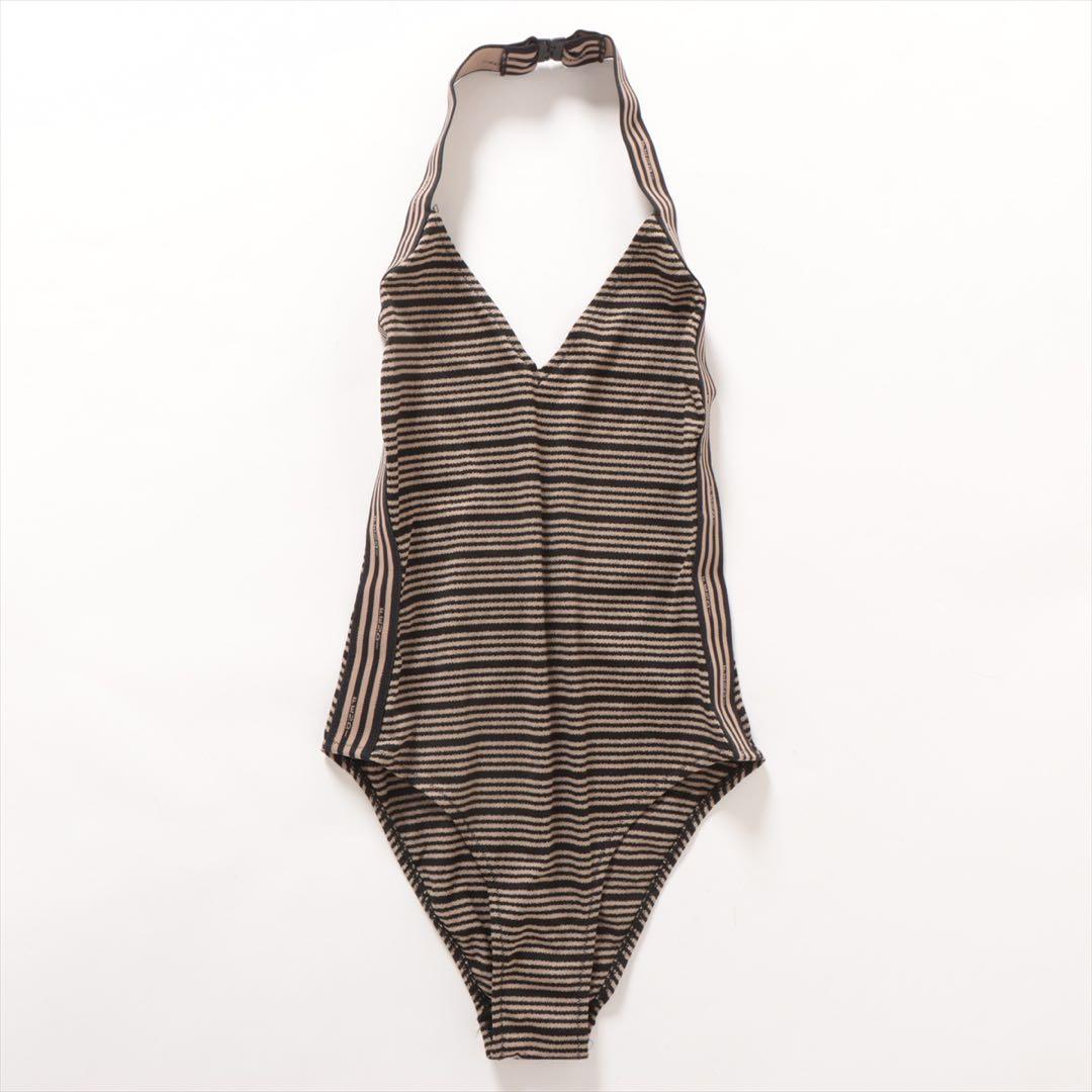 フェンディ ナイロン×ポリウレタン 水着 42 ブラックブラウン ロゴストラップ