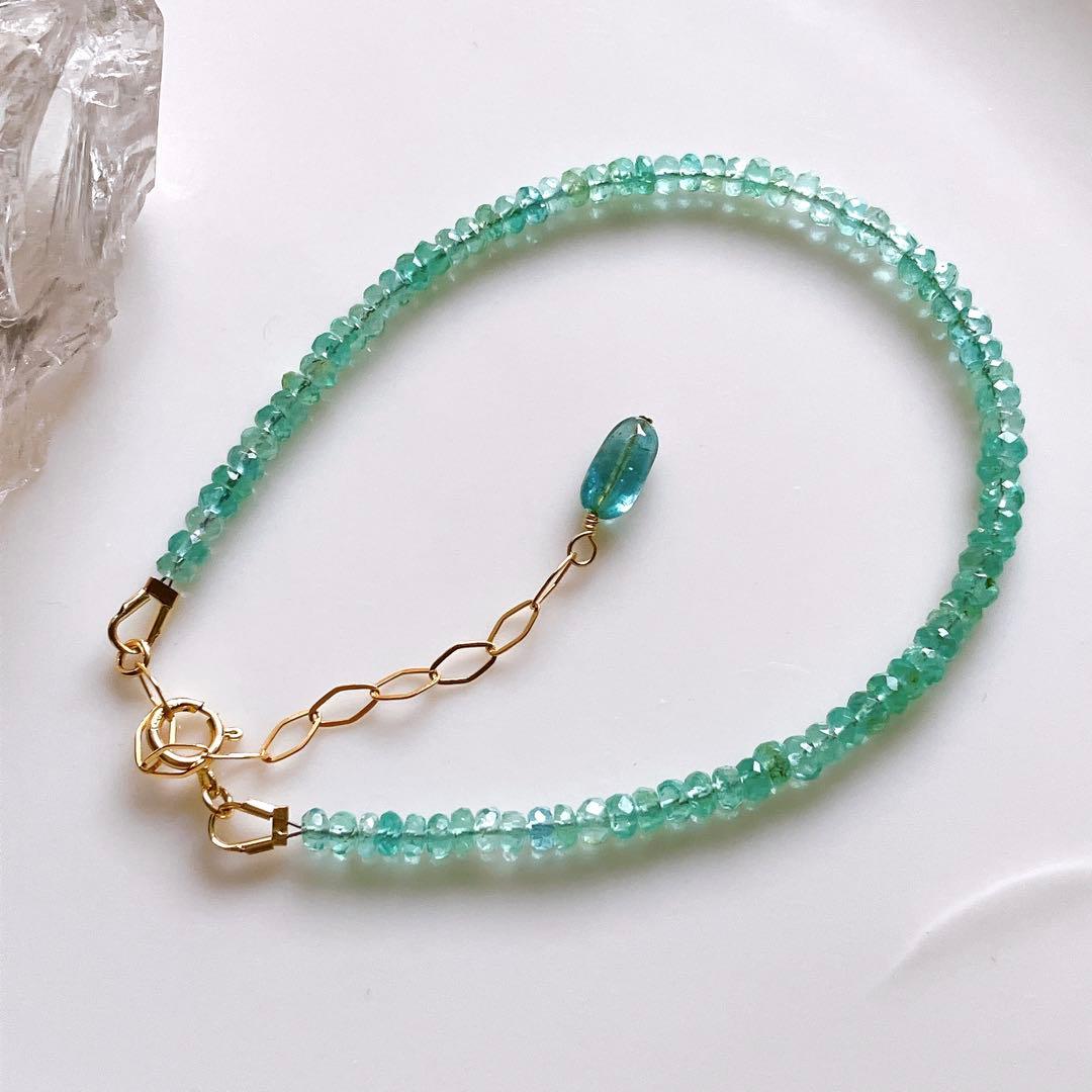 希少✧高品質✧ザンビア産エメラルドブレスレット✧14kgf